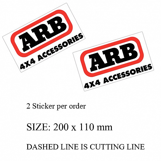 ARB 4x4 funny DECAL STICKER STANDARDS or (LAMINATED) Size: 200x110 mm, 2 Stickers per order