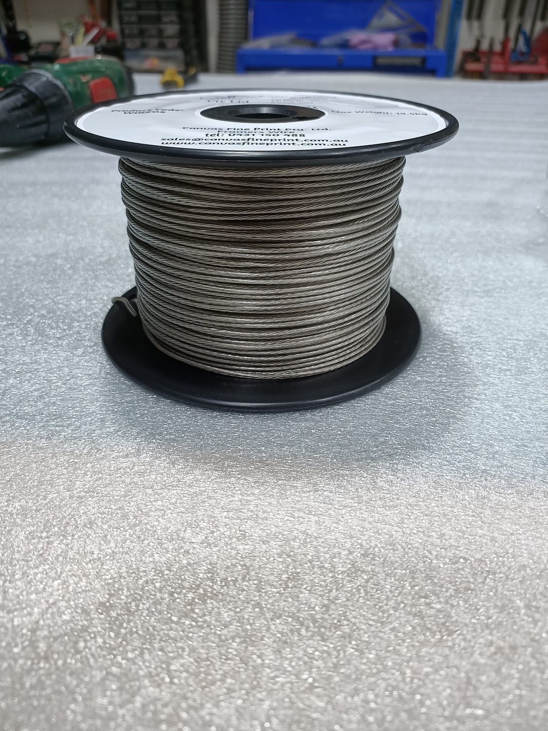 Picture Framing Hanging Wire Plastic Coated Stainless Steel 19.5 kg Load, 150 meters roll | IMG20221113101820.jpg