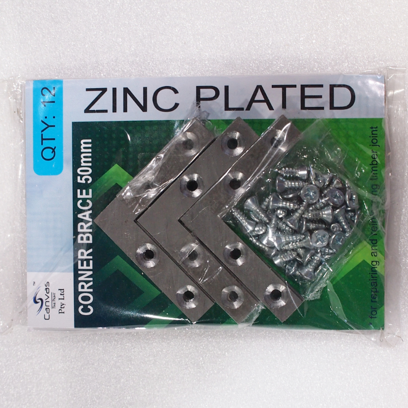 50mm Zinc Plated Corner Brace Bracket - 4 Pack | bracketsV34.jpg