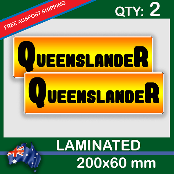 Queenslander, QTY 2, DECAL STICKER (LAMINATED) Die Cut for Car ,Ute, Caravan, 4x4 | Queenslander.jpg